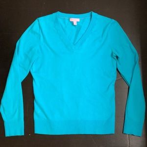 Lilly Pulitzer Turquoise V-Neck Sweater